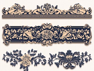 复古精美花卉装饰纹样