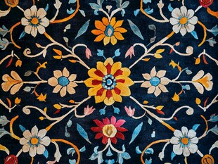 复古花卉图案精美织物