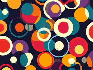 多彩圆圈抽象图案背景