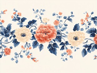 中式花卉图案精美装饰画