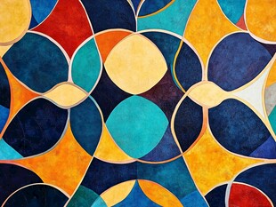 多彩几何图案艺术装饰画