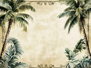 复古风棕榈树边框背景图