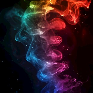 梦幻炫彩烟雾抽象艺术图