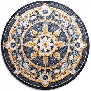 圆形奢华大理石拼花图案