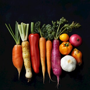 多彩新鲜蔬菜组合展示