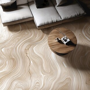 现代客厅木纹地板与沙发