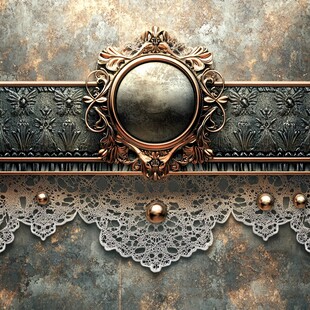 复古雕花边框与蕾丝装饰