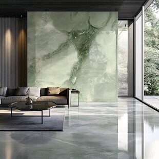 轻奢风客厅的玉石纹理背景墙