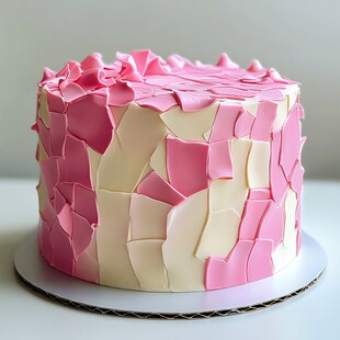 粉色拼贴风创意装饰蛋糕