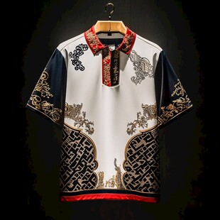 时尚印花短袖男士POLO衫