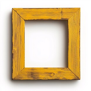 黄色木质相框特写