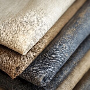 多样质感麻布堆叠展示