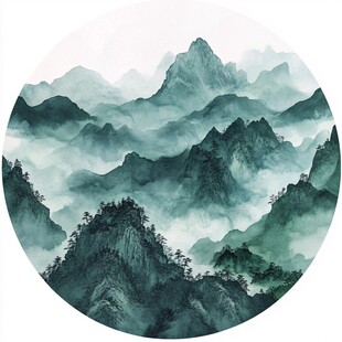 水墨群山间 云雾绕峰峦