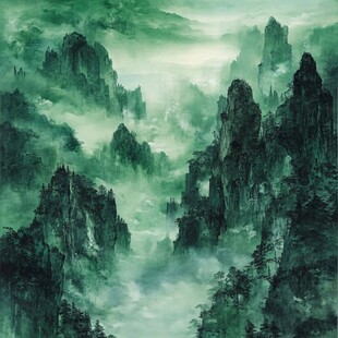 翠色山峦间 云雾绕奇峰