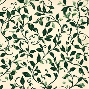 绿叶藤蔓无缝花纹图案