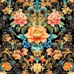 华丽花卉复古图案纹理