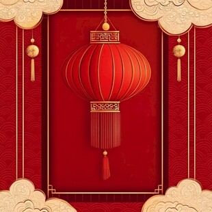 中式红灯笼喜庆背景图