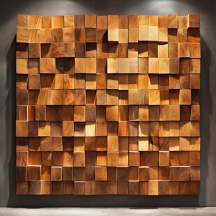 木质立体方块墙面装饰