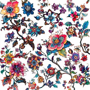 多彩花卉图案精美插画