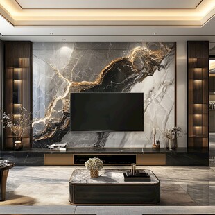 奢华大理石电视背景墙客厅