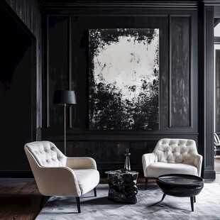 黑白风客厅的优雅软装