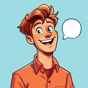 微笑男孩与空白对话框