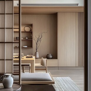 日式简约风静谧茶室空间
