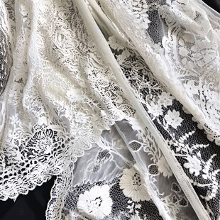 精致白色蕾丝面料细节图