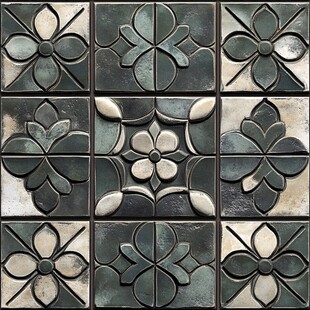 复古花纹瓷砖图案展示