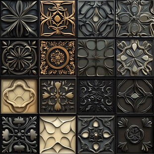 多样立体金属花纹图案集