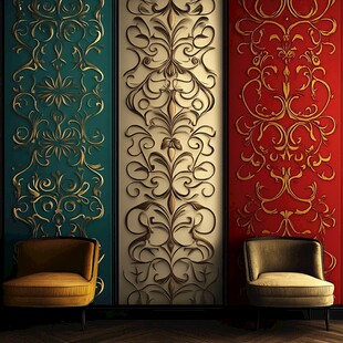 复古花纹墙与优雅座椅