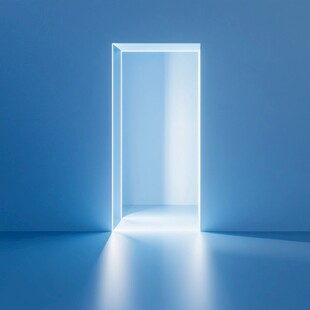 蓝色空间中的发光门