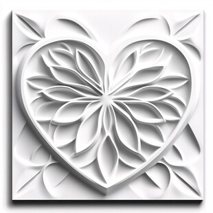 心形花朵立体纸艺装饰