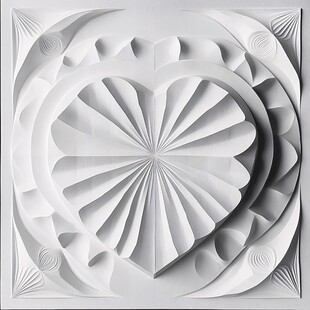 立体纸艺心形装饰图案