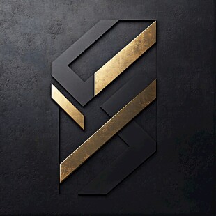 黑金几何风格立体标志设计