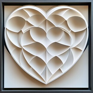 立体心形纸艺装饰画