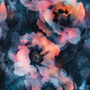 梦幻水彩花卉图案纹理