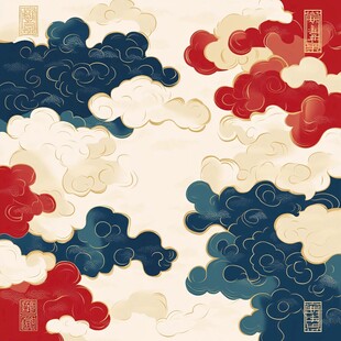 中式祥云图案背景素材