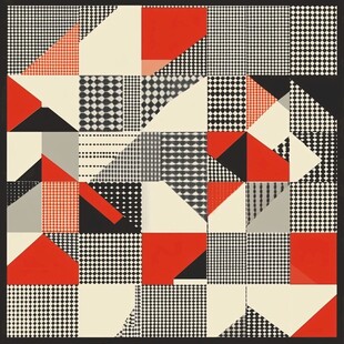 几何图案拼接抽象艺术画