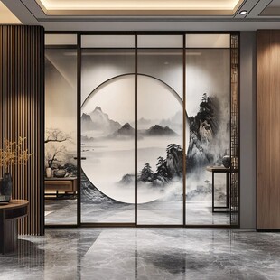 中式山水屏风 雅致入户空间
