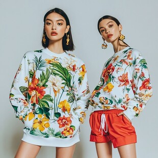 印花卫衣时尚穿搭展示