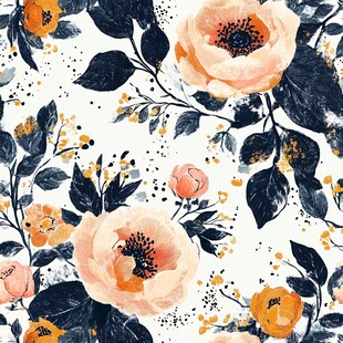 花卉水彩图案背景设计素材