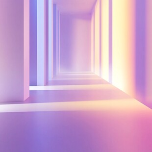 梦幻渐变光影走廊空间