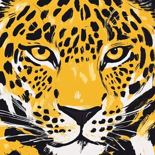 豹纹艺术插画 野性目光