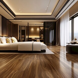 现代奢华卧室木地板装修展示