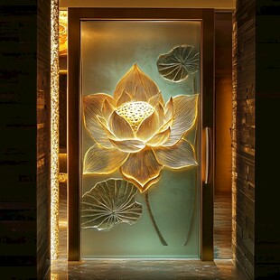 莲花玄关装饰 尽显中式雅致