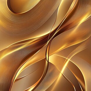 金色流动线条抽象艺术背景