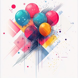 缤纷气球的活力艺术画面