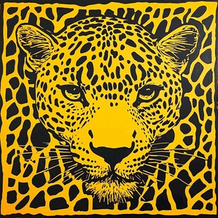 豹纹风格的猎豹头像插画