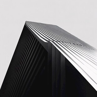 黑白极简风摩天大楼一角